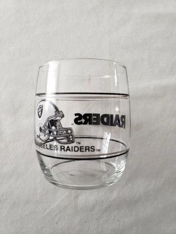 NFL Los Angeles RAIDERS Mobil Oil Gas Station Giveaway Tumbler  Glass 1980's Cover