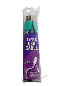 TYPE C USB HIGH-SPEED CHARGING & DATA TRANSFER 39-INCH CABLE Blue - Picture 1 of 3