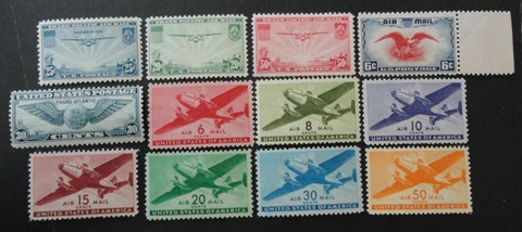 SCOTT #C20-C22, C23-C24, C25-C31 MINT NH 1935-1944 VINTAGE AIRMAIL COMPLETE SETS Cover