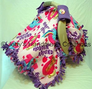 MY LITTLE PONY FLEECE / INFANT / BABY CAR SEAT CANOPY / TENT / COVER - HANDMADE - Picture 1 of 9