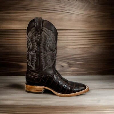 Botas masculinas de couro genuíno cowboy biqueira quadrada Bull Dog Coco- Cafe-02 - Imagem 1 de 3