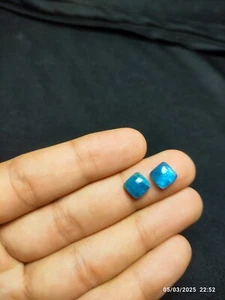 Apatite Cushion Cabochon 8x8mm Neon Blue Jewelry Making - Picture 1 of 6