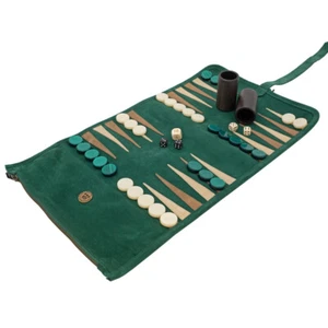 Juego de backgammon de viaje enrollable de gamuza Manopoulos - VERDE - Imagen 1 de 7