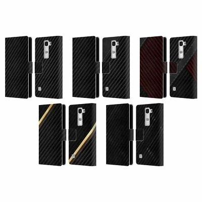 OFFICIAL ALYN SPILLER CARBON FIBER LEATHER BOOK CASE FOR LG PHONES 2 - Image 1 of 4