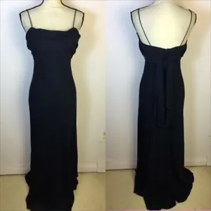 Maxi Vestido Sin Mangas Betsy & Adam Talla 8 Mujer Azul Marino Capucha Cuello Drapeado De Colección Y2K - Imagen 1 de 15