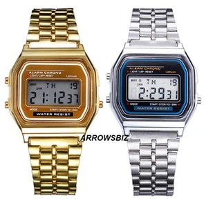 Digital LCD Alarma Cronómetro Luz Trasera Día Fecha Reloj Pulsera Calendario Unisex Reino Unido - Imagen 1 de 3