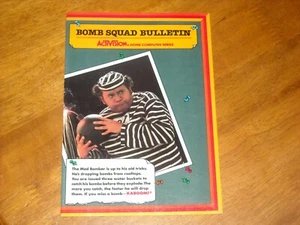Vintage 1983 Activision Bomb Squad Bulletin Manual No Software - Picture 1 of 2