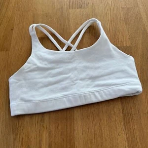 Athleta Girl LARGE 12 White Upbeat 2.0 Strappy Back Unlined Sports Bra - Picture 1 of 6