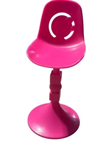 Barbie Dreamhouse Replacement Pink Barstool Pedestal Chair Ponytail Logo 5.75" - Picture 1 of 4