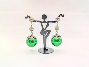 De colección. Pendientes de Metal Navidad Bola Verde Adorno Martillado Cuelga Perforado - Imagen 1 de 14