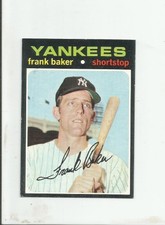 1971 Topps New York Yankees Baseball Card #213 Frank Baker RC