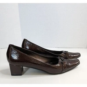 Vaneli Adsila Castagna Metallic Hammered Bronze Patent Leather Horsebit Pump 9.5 - Picture 1 of 8