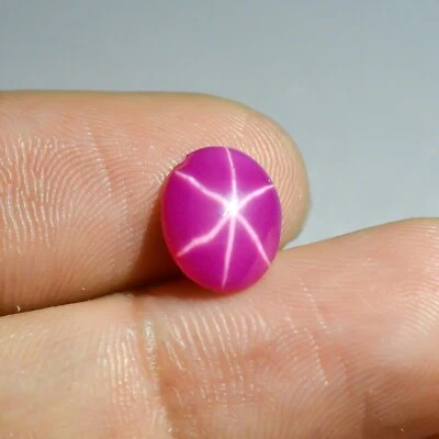3 Carats Lab Created Pink Ruby Star Oval Shape  - Image 1 of 3