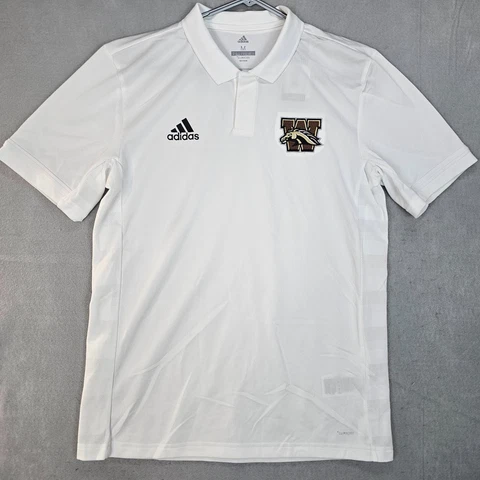 Western Michigan Broncos Adidas Polo Shirt Mens Medium White Climcool Cover