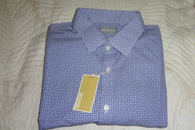 Camisa de vestir Michael Kors para hombre elástica suave al aire talla 17,5 34/35 azul nueva con etiquetas $89 Foto 1 de 4