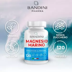 Magnesio Marino Vitamina B6 Combatte Stanchezza Stress e Dolori 120 Capsule - Foto 1 di 12