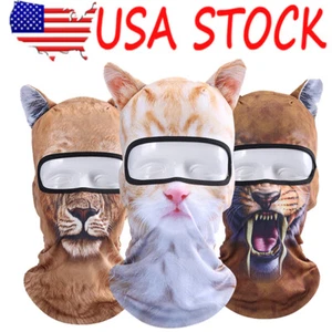 Animal Balaclava Face Mask Breathable Snowboard Cat Dog Helmet Liner Sik Mask - Picture 1 of 33