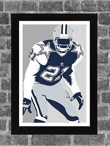 Dallas Cowboys Deion Sanders Portrait Sports Print Art 11x17 - Bild 1 von 1