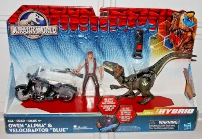 Jurassic World Dino Hybrid Owen Alpha Velociraptor Blue Raptor Action Figure Set - Image 1 of 4