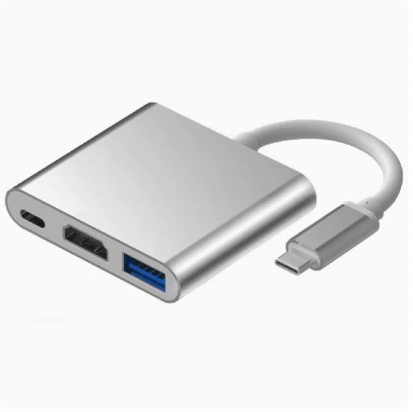 3 in 1 HUB Adapter USB 3.1 Type C Male to USB 3.0 HDMI USB C Female Converter - Image 1 of 2