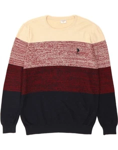 U.S. POLO ASSN. Mens Crew Neck Jumper Sweater XL Multicoloured Colourblock ML04 - Picture 1 of 3