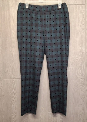 Pantalones Talbots para mujer 10P Petite ajustados al tobillo mezcla de lana tartán a cuadros lunares  Foto 1 de 4