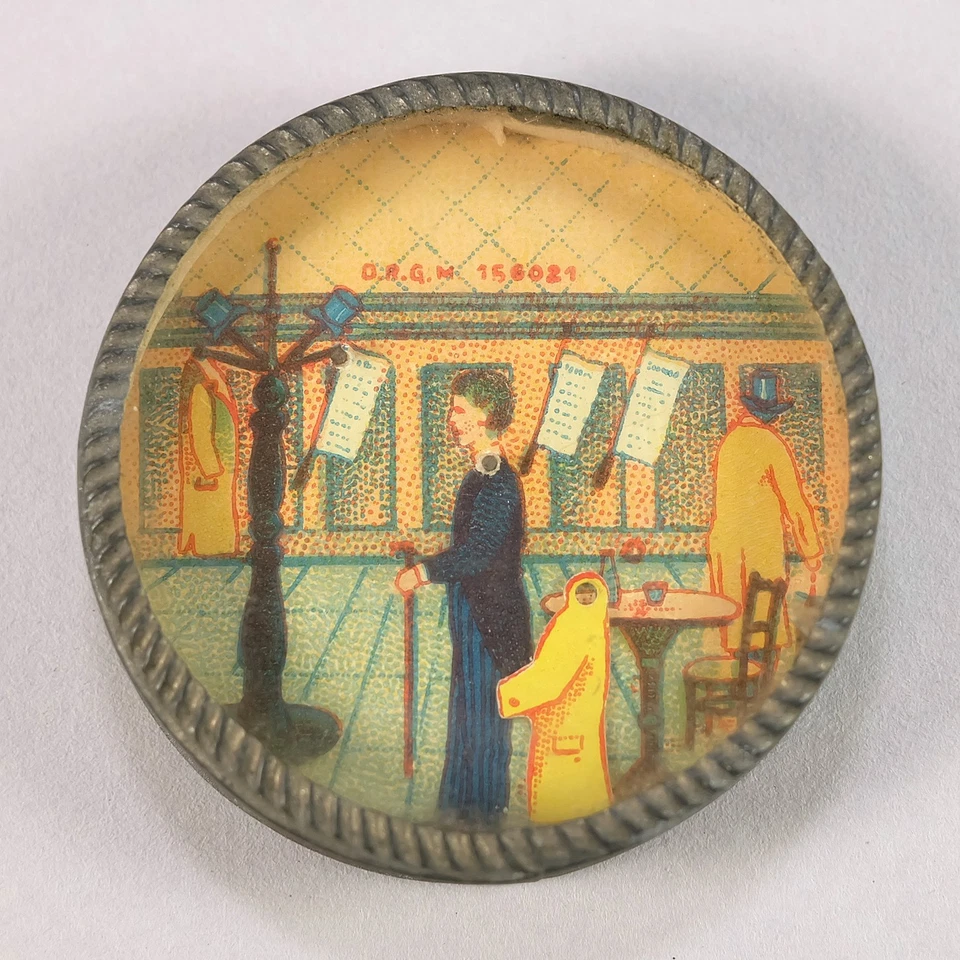 Man & Coat Rack Antique Dexterity Bead Game Toy Puzzle 1915-1920 Germany - Image 1 of 2