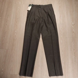Pantaloni eleganti vintage Chaps Ralph Lauren 34x36 pantaloni lana marrone senza orli nuovi con etichette - Foto 1 di 18