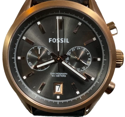 FOSSIL DEL REY MENS CHRONOGRAPH CH2991 42mm STAINLESS STEEL CASE NEW BATTERY - image 1 of 4