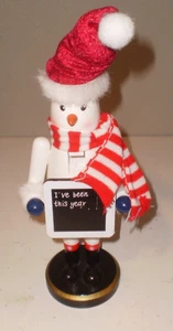 VIntage 13" Snowman Nutcracker with Chalkboard - Picture 1 of 2