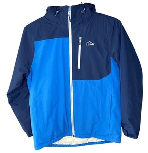 LL Bean Jacke Herren Large blau isoliert Thermore Kapuze Nylon Reißverschluss 500871 - Bild 1 von 8