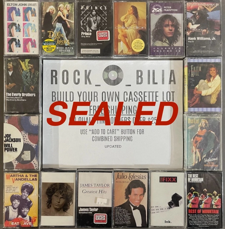 NEW SEALED ROCK POP R&B BUY $25 FREE SHIP BUILD YOUR CASSETTE TAPE LOT B - Image 1 of 4