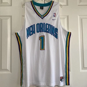 Camiseta deportiva vintage de los New Orleans Hornets para hombre XXL Baron Davis #1 Nike Swingman blanca - Imagen 1 de 11