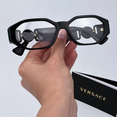 Gafas geométricas transparentes negras Versace para mujer VE3320U GB1 NUEVAS Foto 1 de 4