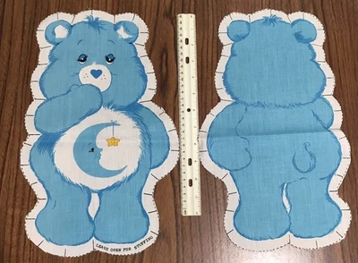 Care Bears 1980s Vintage BEDTIME BEAR Fabric Pillow Panels Pre Cut N Sew - Image 1 of 2