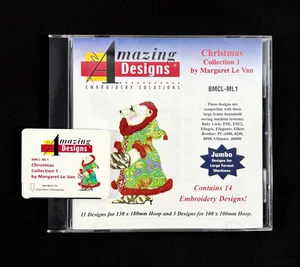 Christmas 1 Embroidery Designs Card By Le van for Brother Baby Lock W/Large Hoop - Picture 1 of 10