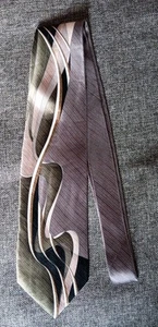 Tie 70s 80s 90s Y2K New Vintage Stock Mens David Taylor Green Gray Brown 60 Inch - Picture 1 of 5