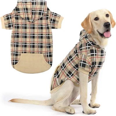 Suéter Tartán Mascota Perro Gato Invierno Abrigo Sudadera a Cuadros con Bolsillo XS-XXL Foto 1 de 4