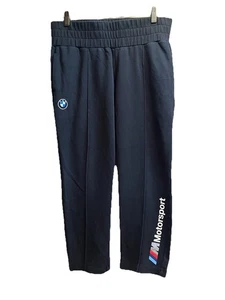 Puma BMW Motorsport Sweatpants Large Black Logo Pockets Athletic - Picture 1 of 6