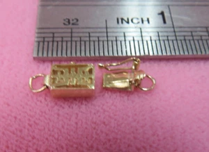 Small 14k Solid Y. Gold Longevity Symbol Clasp for Single Strand Beads .67 G - Picture 1 of 6
