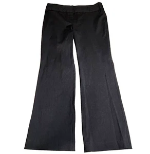 Ann Taylor LOFT Womens Pants Sz 6 Charcoal Pinstripe Stretch Mid Rise Flare - Picture 1 of 11