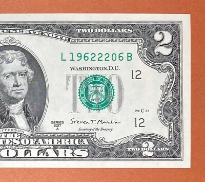 June 22, 1962 (L 19622206 B) Birthday Note in Y/D/M Format $2 Two Dollar Bill - Image 1 of 3