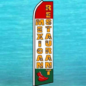 MEXICAN RESTAURANT FLUTTER FLAG Feather Swooper Banner Food Advertising Sign - Picture 1 of 5