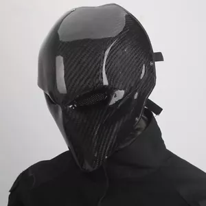 Deathstroke Terminator Carbon Fibre Mask Halloween Movie Cos Protectiv Mask Prop - Picture 1 of 16
