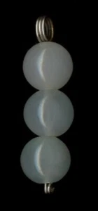 14K 2.33 Gram Solid White Gold Natural Light Green Jade Jadeite Bead Pendant #tf - Picture 1 of 3