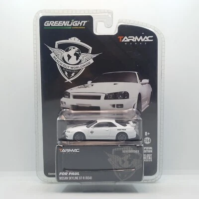 GREENLIGHT TARMAC WORKS NISSAN SKYLINE GT-R R34 FOR PAUL WALKER *HTF* - Image 1 of 4