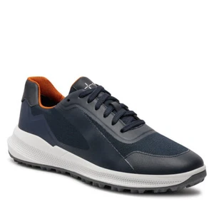 GEOX Mens Navy Blue Textile Lace Up Sneakers u4536b 0119j c4002 - Picture 1 of 6