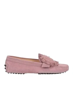 NIB AUTH TOD'S Pink Suede Mocassino Driving Shoes Women's Size 7 - Picture 1 of 4