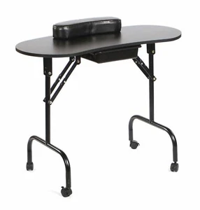 Urbanity portátil plegable móvil manicura uñas belleza salón mesa escritorio negro - Imagen 1 de 6