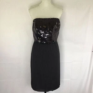 ANTONIO MELANI WOMEN CLASSIC BLACK SEQUIN SHEER COCKTAIL PARTY DRESS SZ 10 - Picture 1 of 12